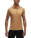 Hugo Boss Patteo Mb Signature Striped Slim Fit Polo Shirt In Brown