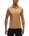 Hugo Boss Patteo Mb Signature Striped Slim Fit Polo Shirt In Medium Beige