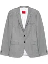 Hugo Boss Pattern-jacquard Blazer In Black