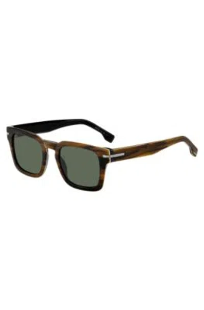 Hugo Boss Patterned-acetate Sunglasses With Silver-tone Hardware Men's Eyewear In Assorted-pre-pack