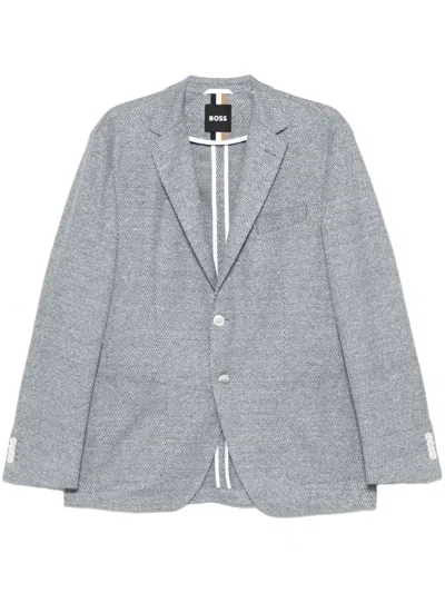 Hugo Boss Patterned Blazer In Blue
