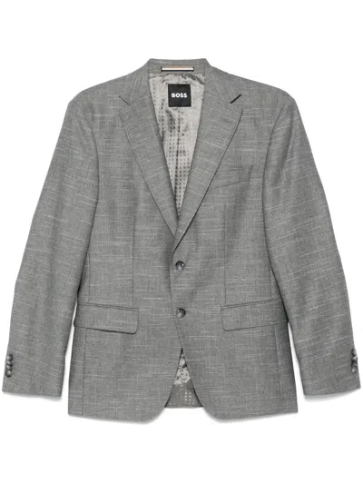 Hugo Boss Patterned Blazer In Grey