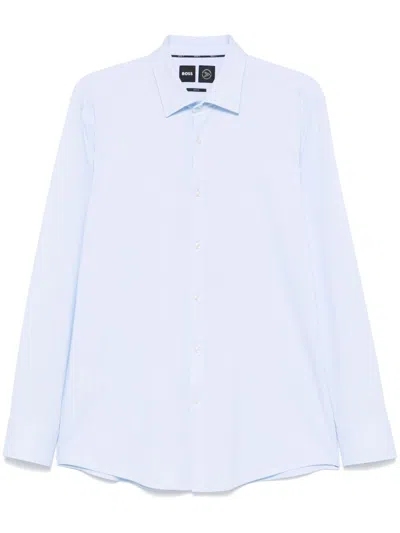 Hugo Boss Patterned-jacquard Shirt In Blue