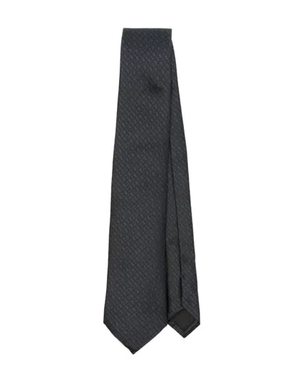 Hugo Boss Patterned-jacquard Tie In Black