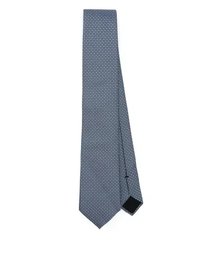 Hugo Boss Patterned-jacquard Tie In Blue