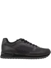 Hugo Boss Patterned Lace-up Sneakers In Black