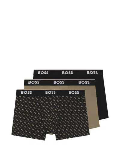 Hugo Boss Patterned Logo Boxers Pack Of Three In Multi