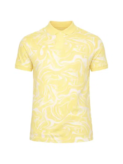 Hugo Boss Patterned Polo Shirt In Yellow