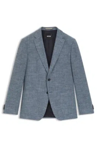 HUGO BOSS PATTERNED REGULAR-FIT JACKET IN A COTTON BLEND