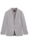 Hugo Boss Patterned Regular-fit Jacket In A Cotton Blend In Silver