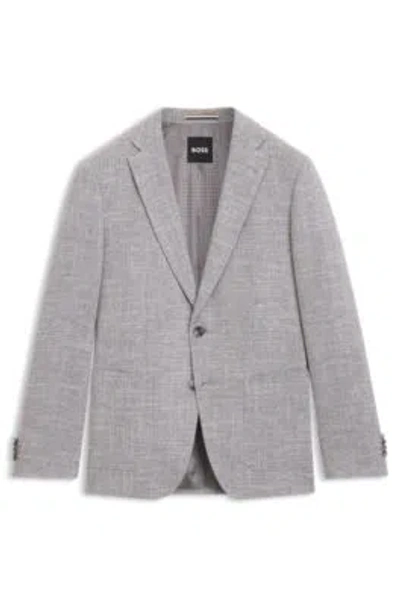 HUGO BOSS PATTERNED REGULAR-FIT JACKET IN A COTTON BLEND