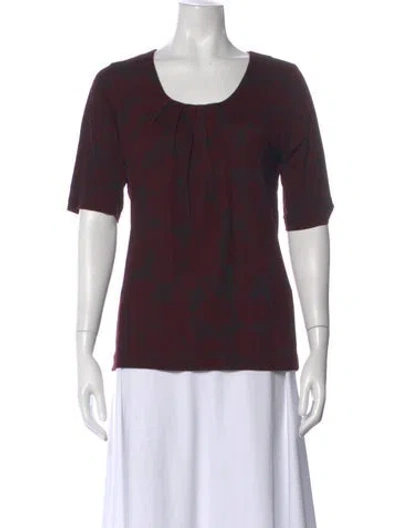 Pre-owned Hugo Boss Patterned Scoop Neck Top In Multi