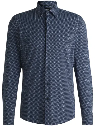 Hugo Boss Patterned Shirt In Blue