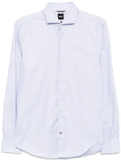 Hugo Boss Patterned Shirt In Blue