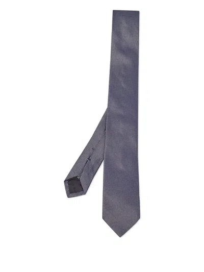 Pre-owned Hugo Boss Patterned Silk Tie In Blue