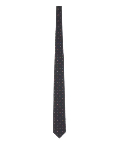 Hugo Boss Patterned Tie In Blue