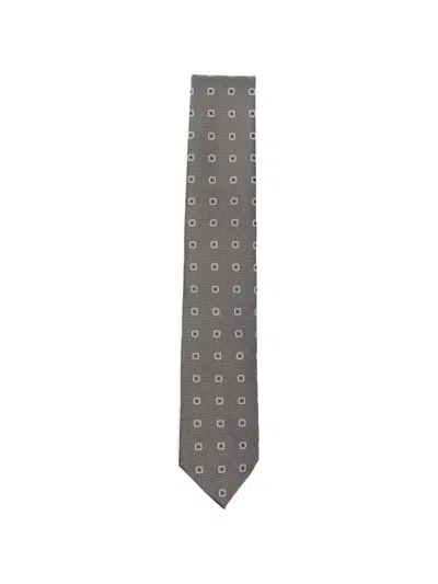 Hugo Boss Patterned Tie In Gray