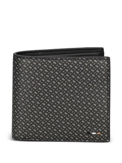 Hugo Boss Patterned Wallet In Black