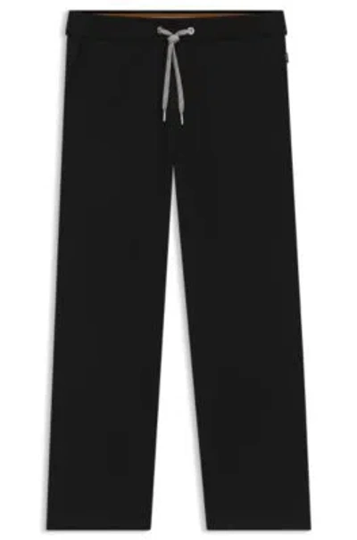 Hugo Boss Patterned-drawcord Tracksuit Bottoms In A Cotton Blend In ...