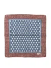 Hugo Boss Printed Pocket-square Scarf In Brown