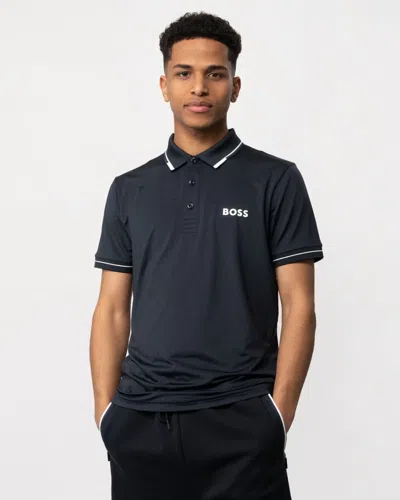 Hugo Boss Paul Pro Mens Tipped Polo Shirt In Blue