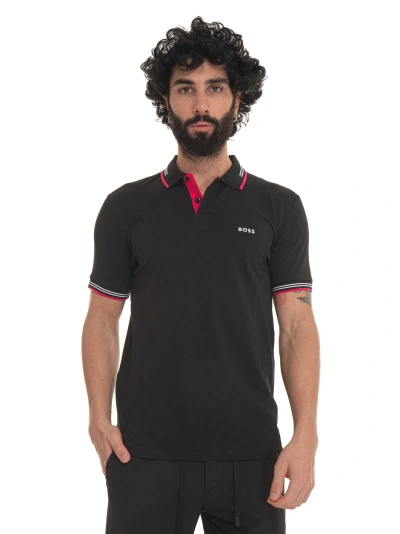 Hugo Boss Paul Short Sleeve Polo Shirt In Black