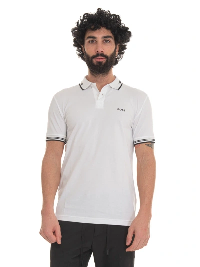 Hugo Boss Paul Short Sleeve Polo Shirt In White