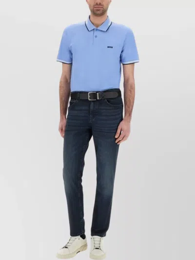 Hugo Boss "paul" Short Sleeves Polo Shirt In Blue