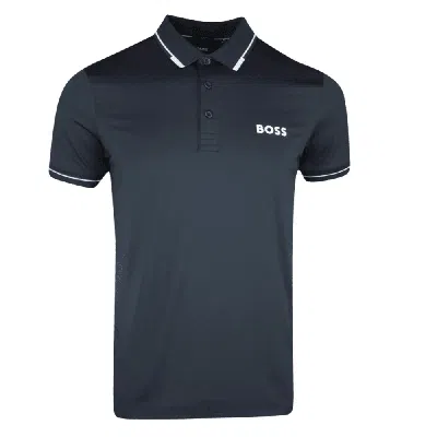 Hugo Boss Paule Pro Navy Blue Performance Quick Dry Short Sleeve Polo T-shirt