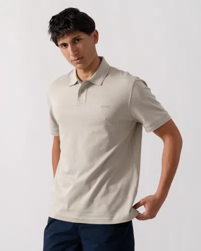 Hugo Boss Pe Interlock Mens Polo Shirt With Logo Print In Brown