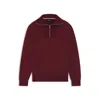 Hugo Boss Peached-cotton Sweatshirt With Ribbed Zip Neck In Red