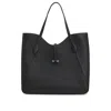 Hugo Boss Pebbled-leather Tote Bag With Golden Hardware In Black