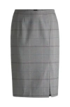 Hugo Boss Pencil Skirt In Checked Stretch Fabric In Patterned