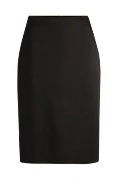 Hugo Boss Pencil Skirt In Lustrous Fabric In Black