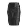 Hugo Boss Pencil Skirt In Lustrous Leather In Black