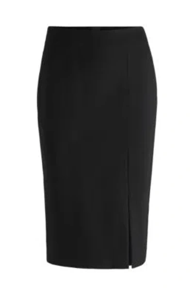 HUGO BOSS PENCIL SKIRT IN STRETCH FABRIC WITH FRONT SLIT