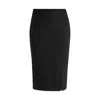Hugo Boss Pencil Skirt In Stretch Fabric With Front Slit In Black