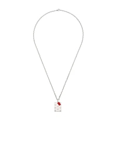 Hugo Boss Pendant Necklace In White