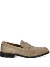 Hugo Boss Penny-slot Suede Loafers In Neutral