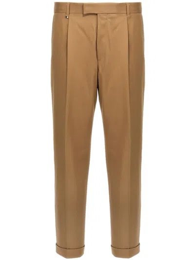 Hugo Boss Tapered-fit Trousers In Machine-washable Stretch Fabric In Nude