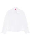 Hugo Boss Peplum Cotton Shirt In White