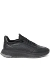 Hugo Boss Perforated Lace-up Sneakers In Black