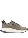 Hugo Boss Perforated Lace-up Sneakers In Neutral
