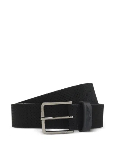 Hugo Boss Perforated Leather Belt In Red
