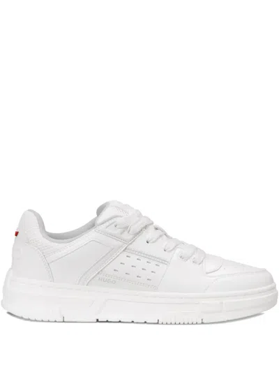 Hugo Boss Perforated-panel Sneakers In White