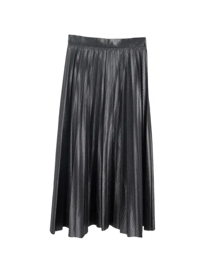 Pre-owned Hugo Boss Perforated Pleated Skirt In Black