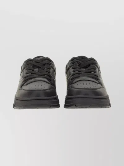 Hugo Boss Perforated Round Toe Rubber Sole Sneakers In Multi