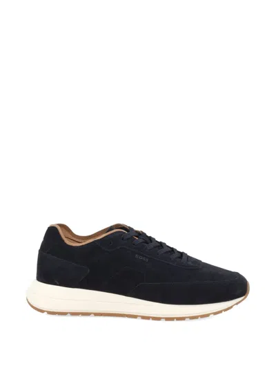 Hugo Boss Boss Premium Leather Sneakers For Men In Black