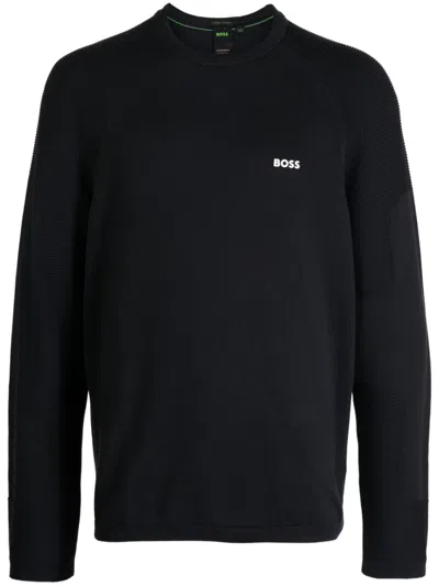 Hugo Boss Perform-x Crew-neck Sweatshirt In Blue