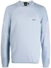 Hugo Boss Performance Crew-neck Sweatshirt In Blue